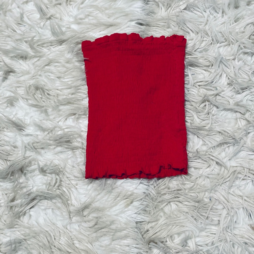Red bandeau top